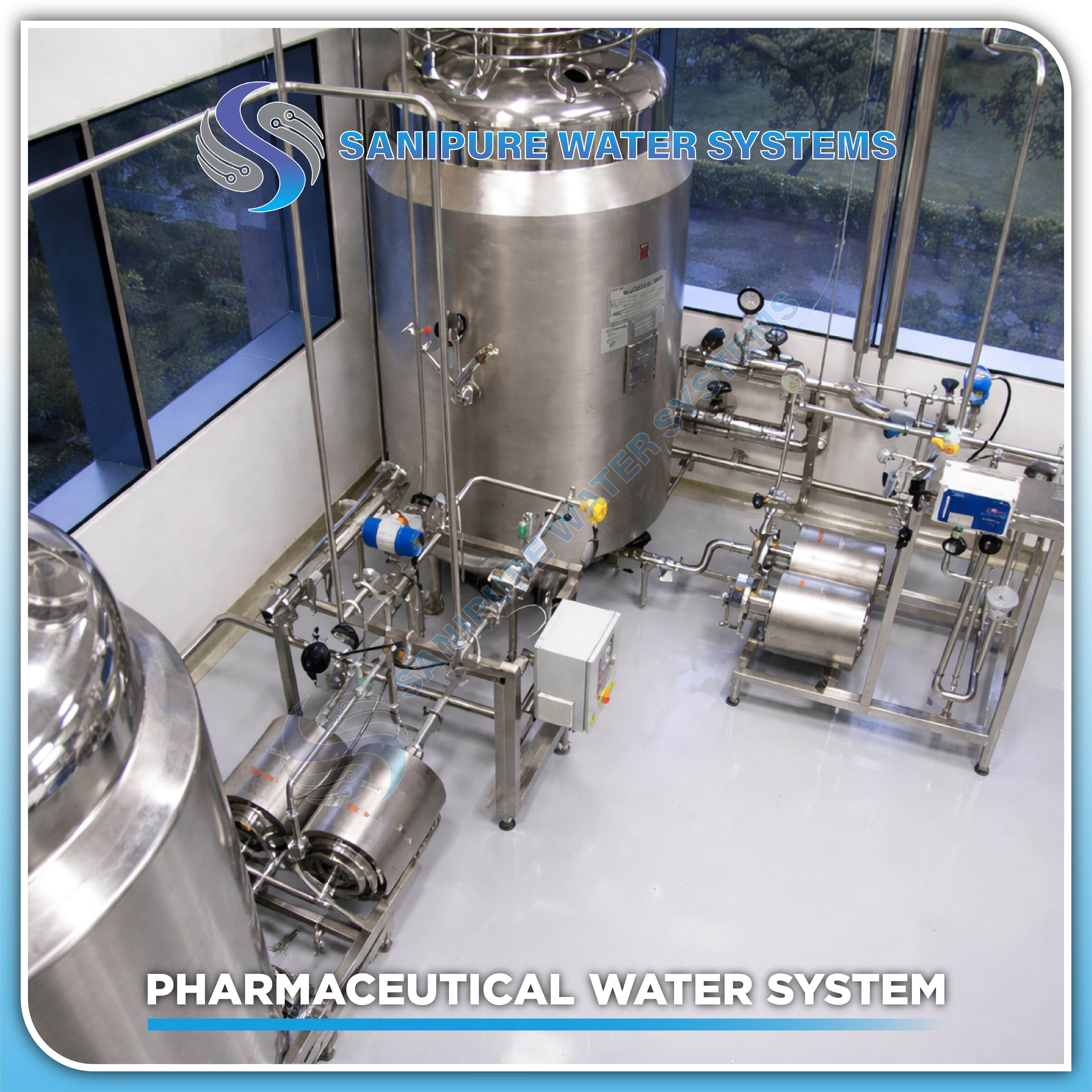 Turnkey purified water and WFI storage distribution loop system for pharmaceutical plant
